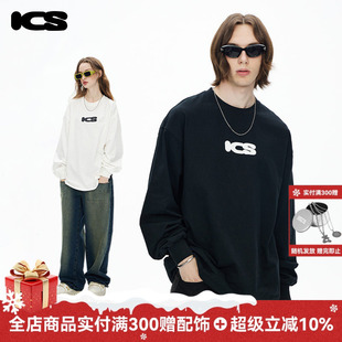 CleanFit上衣 T恤圆领情侣百搭时尚 ics iconslab字母logo印花长袖