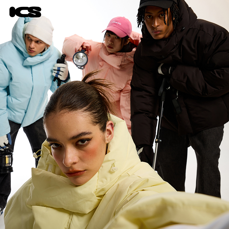 【周也 汪苏泷同款】ics丨iconslab马卡龙连帽面包棉服冬宽松棉衣