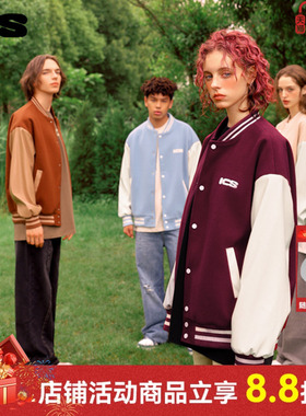 ics丨iconslab撞色贴布美式棒球服美拉德复古CleanFit长袖外套