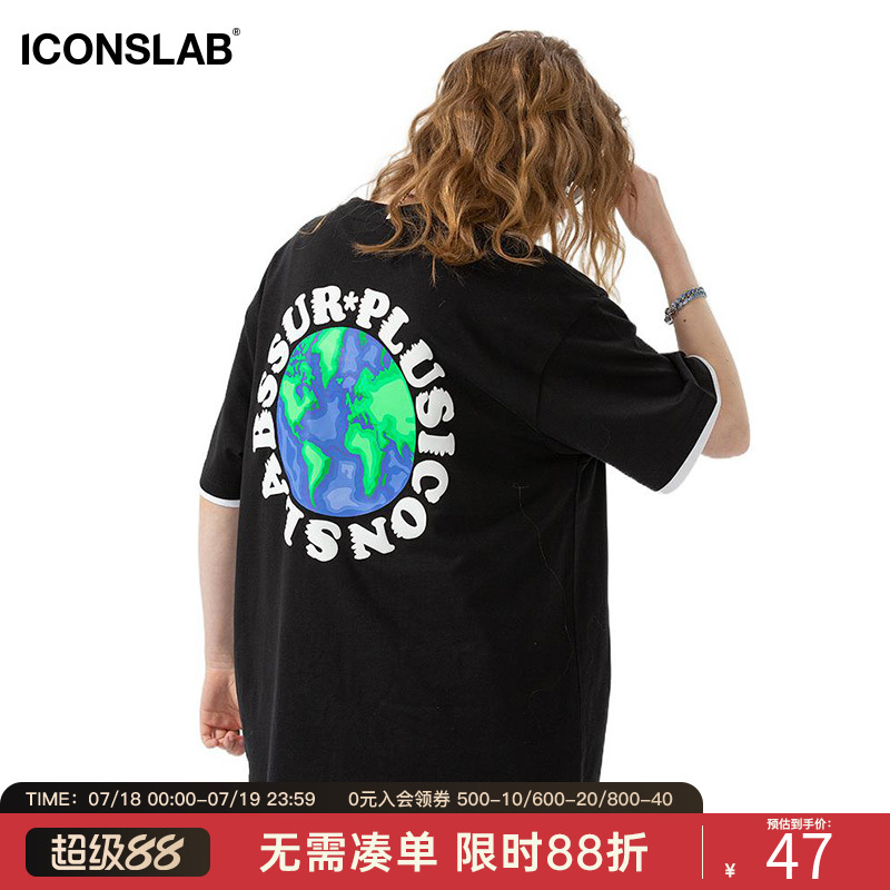 iconslab涂鸦短袖t恤曹曦月同款