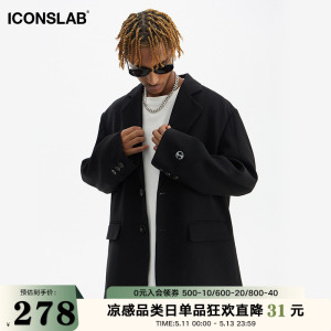 iconslab 阔肩高街小西服男女同款休闲百搭西装外套情侣秋季潮牌