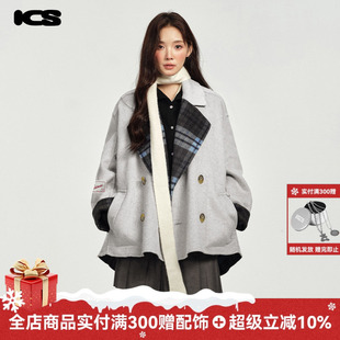 秋冬复古毛呢外套 毛呢大衣2024年新款 ics iconslab海德公园短款