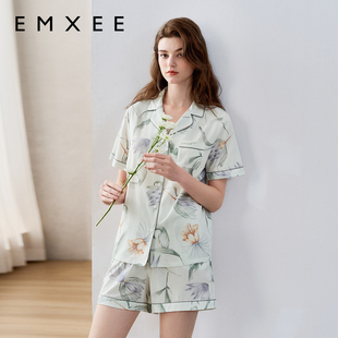 2024新款 EMXEE 嫚熙春夏女士短袖 牛油果纱罗家居服套装 睡衣女