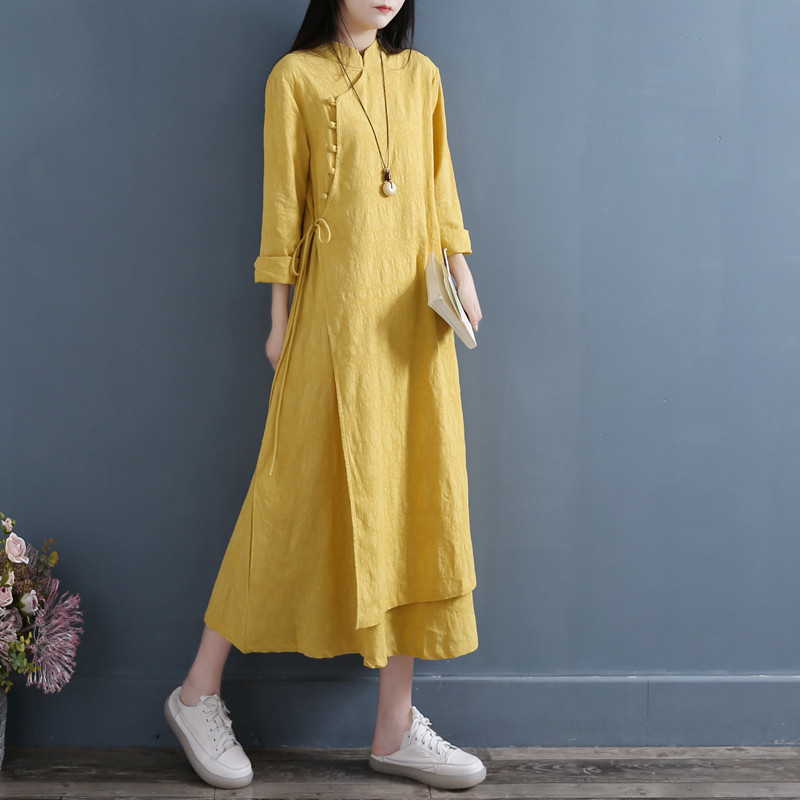 中国风禅服女仙气茶服收腰