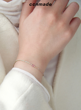 [现货]Gemstone Silver ball 原创设计天然原石纯银手绳