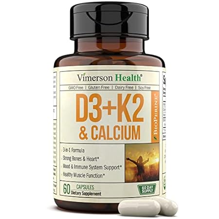 Vitamin D3， K2 Calcium Supplement with BioPerine for Immu