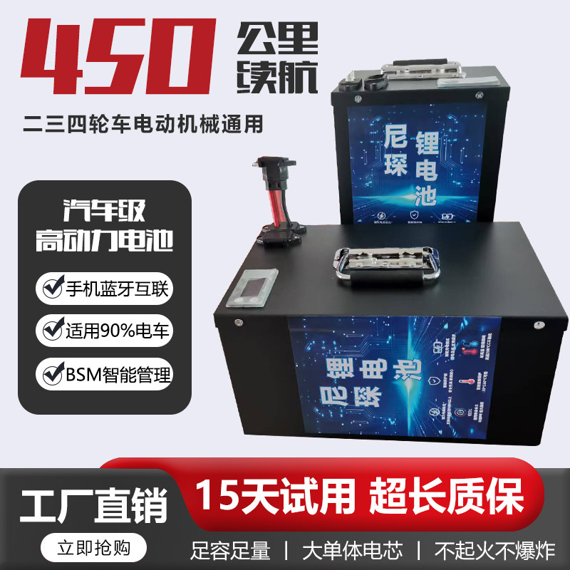 尼琛电动车磷酸铁锂电池48V20A30A二轮车三四轮车宁德电瓶锂电池
