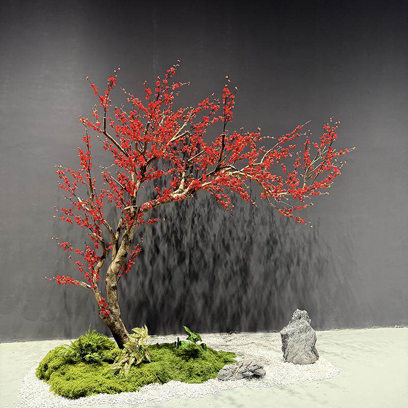 仿真梅花树绿植造景大型花树橱窗酒店会所仿生植物假树景观装饰树