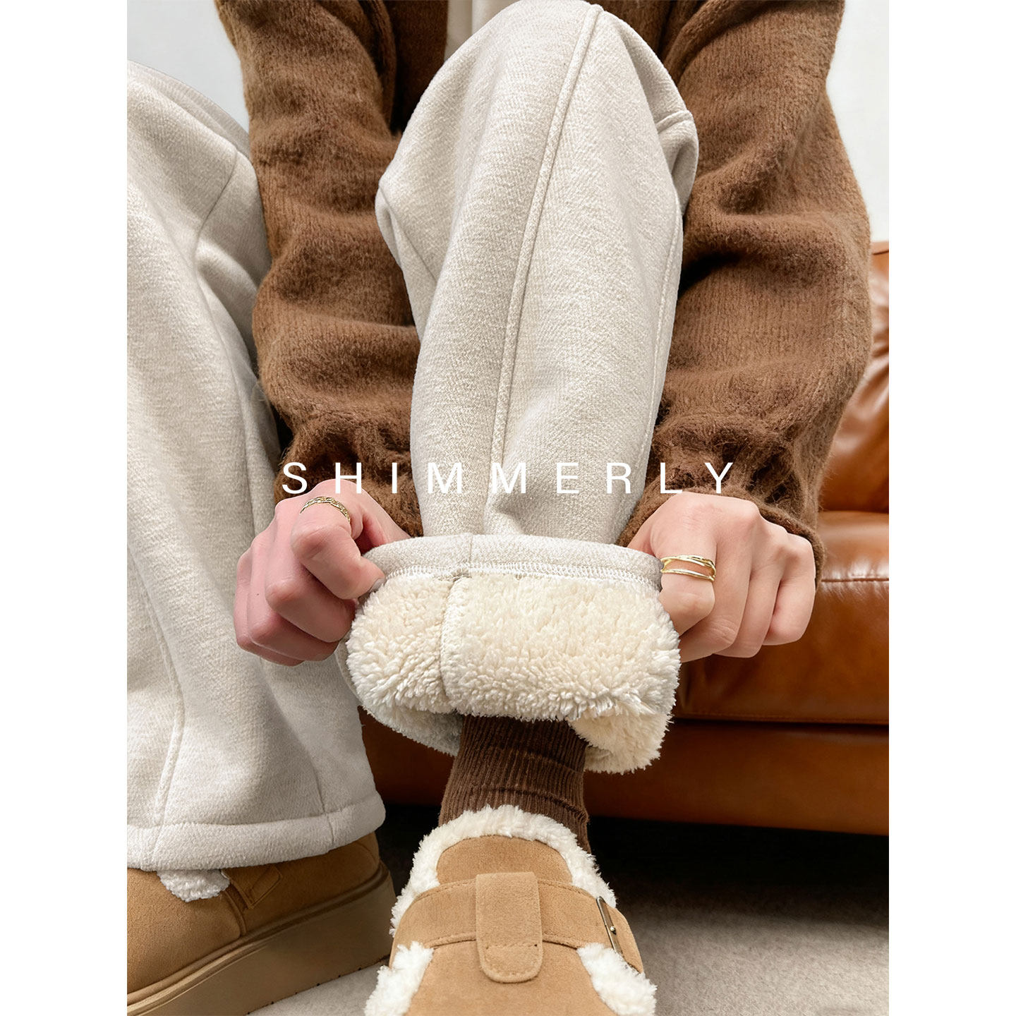 【人字纹】冬季加绒裤子女羊羔绒外穿棉裤加厚毛呢卫裤加长阔腿裤,女装/女士精品,棉裤/羽绒裤,淘宝优惠券,粉丝福利购,淘宝优惠卷