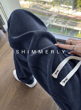 加绒裤子女休闲窄版阔腿裤冬季加长大码高腰加厚灯芯绒垂感女裤W