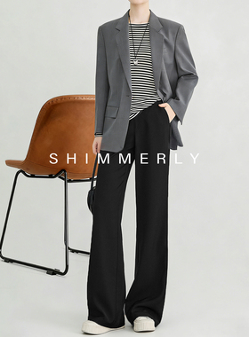 【通勤裤王】高级感黑色西装裤女春遮胯休闲直筒裤垂感窄版阔腿裤