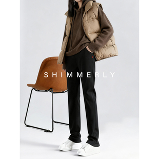 子女运动裤 直筒裤 冬季 保暖窄版 羊羔绒加厚加长纯棉2025新款 加绒裤