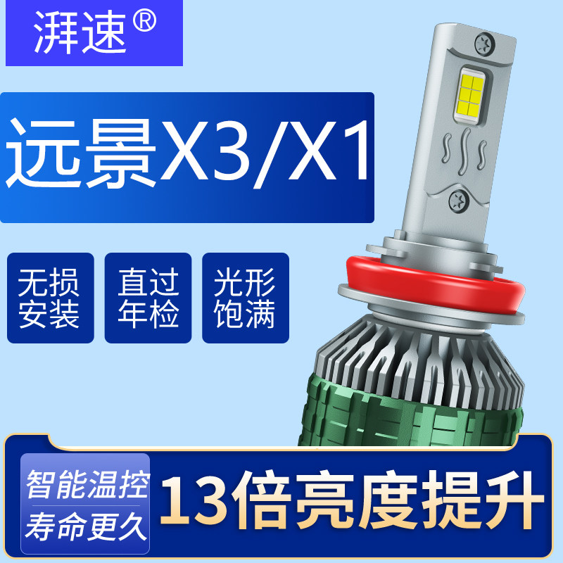 适配吉利远景X3/X1/S1汽车LED大灯近光远光远近一体灯泡高亮改装