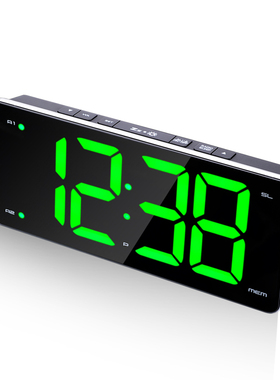 NiD LED多功能收音机双响闹时计简约创意闹钟时尚个性时钟收音机