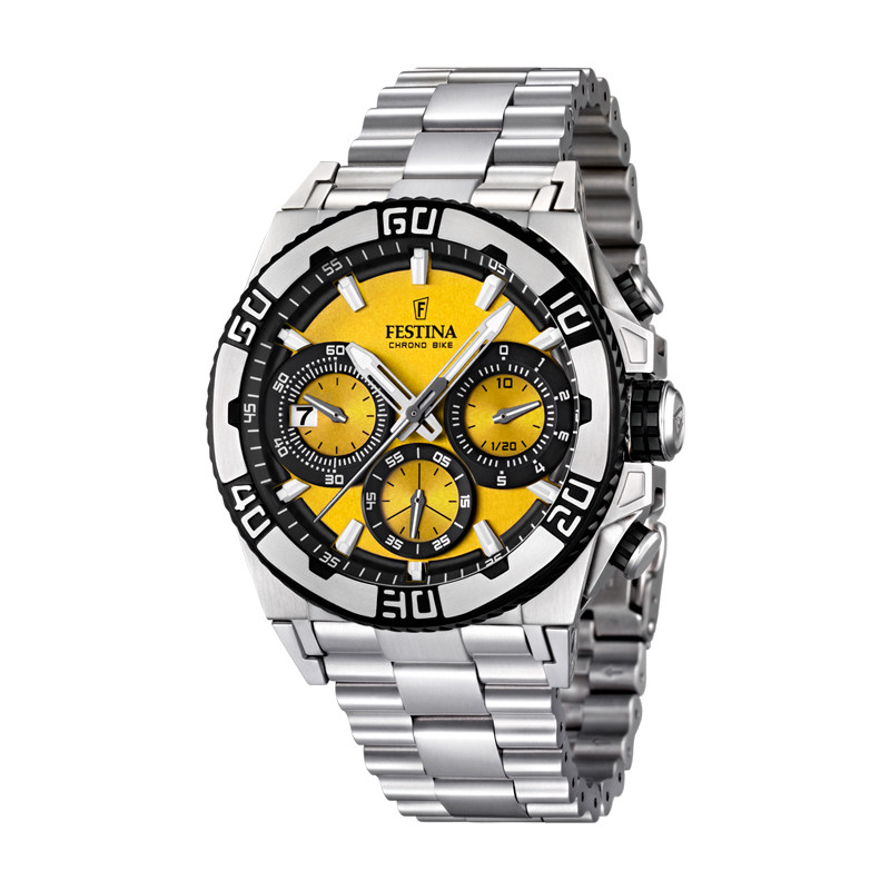 Festina法斯蒂纳名表男士手表男款石英不锈钢表带防水学生潮流表