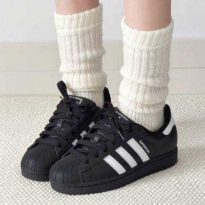 adidas三叶草女低帮贝壳头板鞋