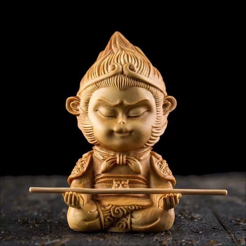 黄杨木崖柏木雕悟空摆件齐天大圣猴子文玩工艺品送礼桌面摆放挂件,家居饰品,桌面摆件,淘宝优惠券,粉丝福利购,淘宝优惠卷