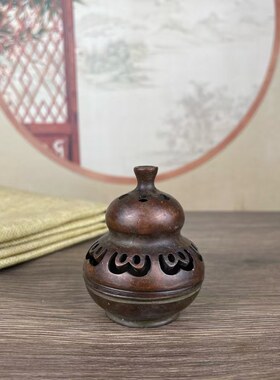 创意葫芦迷你小香炉小祥云香塔香盘香家用室内香薰炉办公茶室香薰