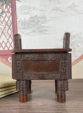 铜鼎摆件黄铜司母戊鼎四方鼎摆件客厅店铺公司开业礼品仿古大号