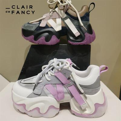 CLAIR de FANCY时尚潮流炫色厚底增高女休闲老爹鞋1657244