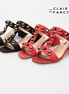 CLAIR de FANCY红色粗跟性感时尚宴会名媛女时女装凉鞋夏8510682
