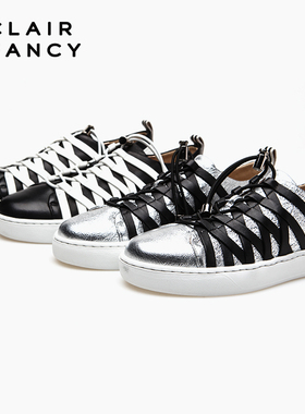 CLAIR de FANCY女士休闲百搭板鞋舒适运动鞋黑色8070683