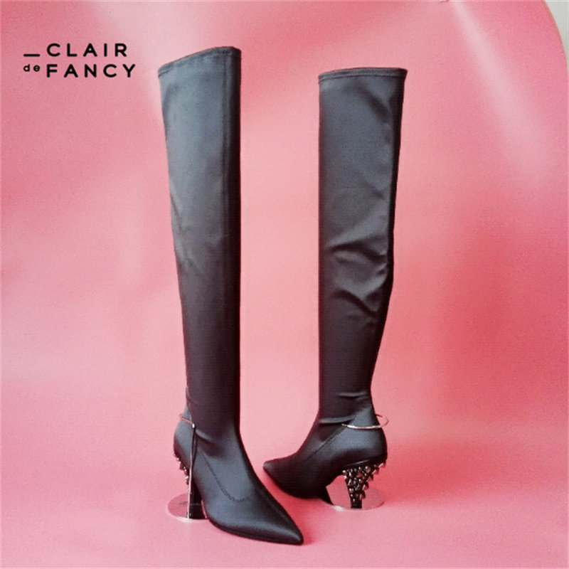 CLAIR de FANCY过膝长靴女靴高筒瘦腿靴子长筒瘦瘦弹力靴8750689