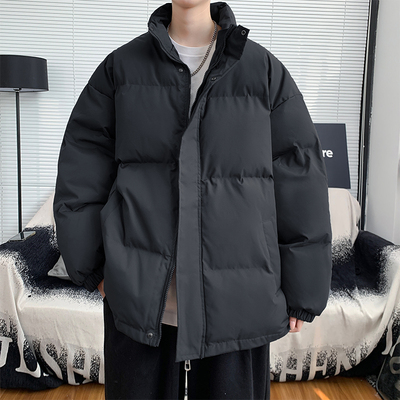 羽绒棉服男款潮流轻薄棉衣2025新款加厚大码保暖黑色面包服外套