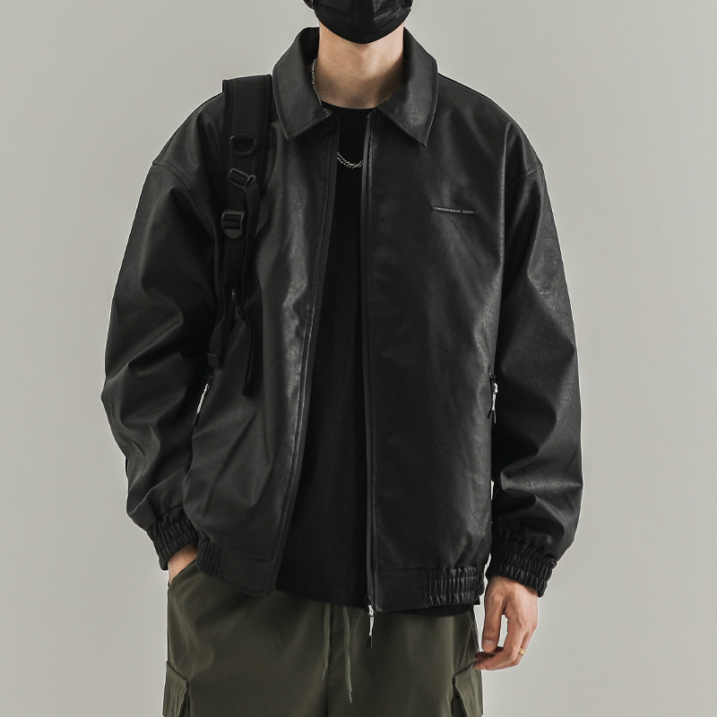 复古皮衣外套男士春季飞行员教练皮夹克加厚秋冬款美式机车服棉衣