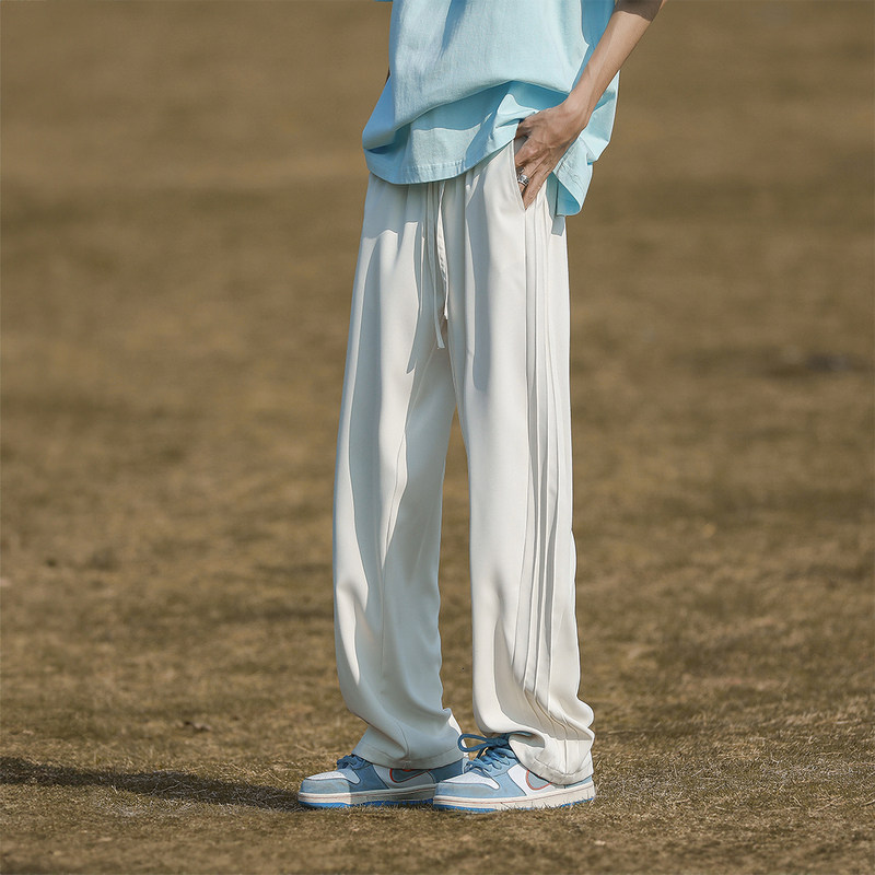 港仔文艺男直筒裤子男秋季2025新款春秋长裤垂感休闲男生西裤男款