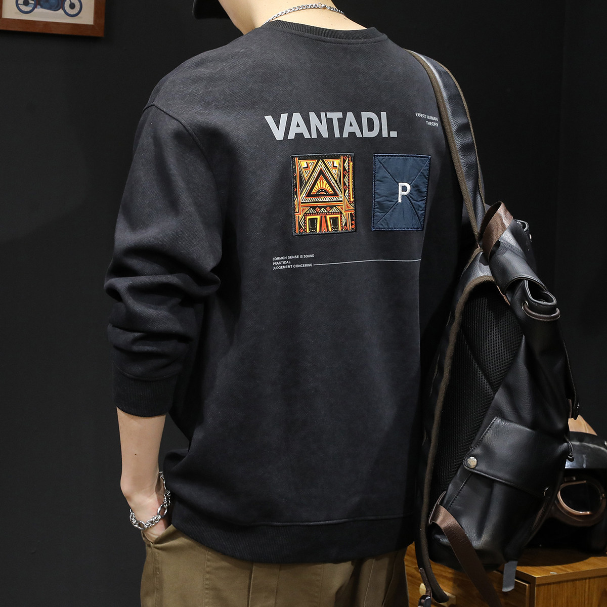 加绒重磅潮牌卫衣男春秋款圆领男款衣服秋季2025新款长袖男士大码