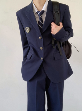 木村叔dk日系制服绀色西装外套男士jk女大学生正装西服西裤子套装
