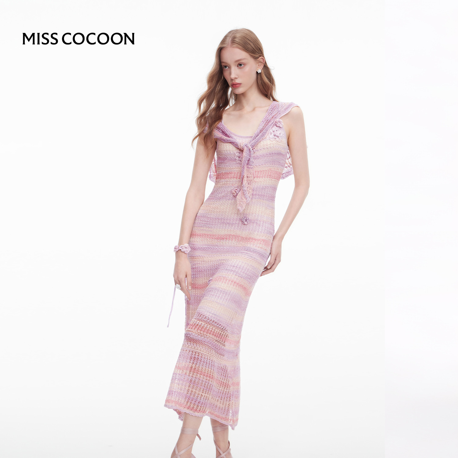 MISSCOCOON鱼尾裙子渐变色针织吊带连衣裙春新款,女装/女士精品,连衣裙,淘宝优惠券,粉丝福利购,淘宝优惠卷