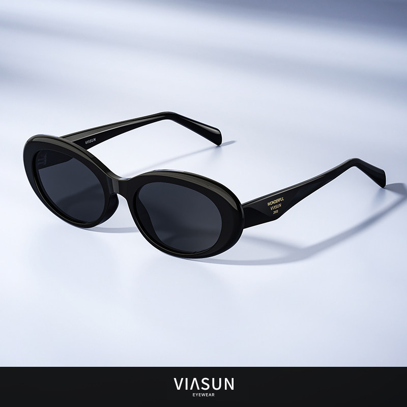 薇尚椭圆猫眼墨镜女款偏光太阳眼镜高级感适合方圆脸防紫外线8056