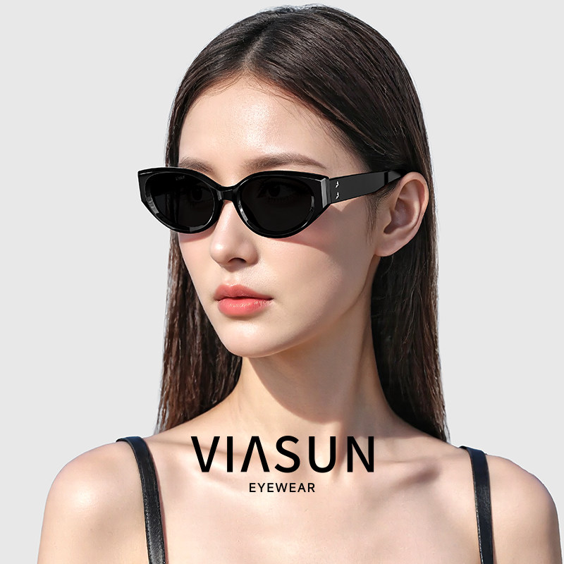 薇尚时尚猫眼墨镜小框复古太阳镜偏光防晒防紫外线女款显脸小8063