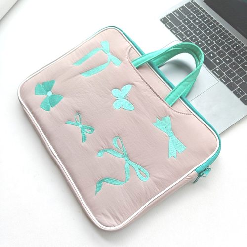 笔记本电脑包14寸手提女士2024新款蝴蝶结高颜值小众防摔防震苹果macbookair/pro13.3适用联想华为1516内胆包