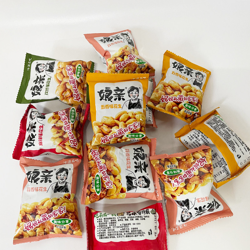 开封特产小吃娘亲麻辣花生蒜香油炸花生米散称独立小包装休闲零食