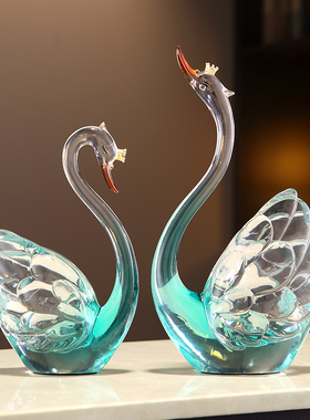 创意轻奢高档天鹅摆件