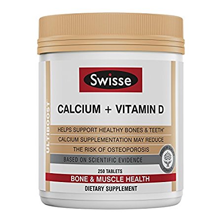 Swisse Ultiboost Calcium Plus Vitamin D Tablets, 250 Count,