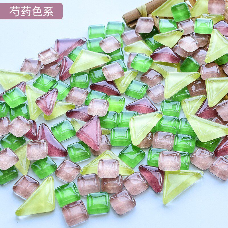 10公斤闪粉马赛克diy手工材料多源水晶自由石颗粒透明玻璃促销R43