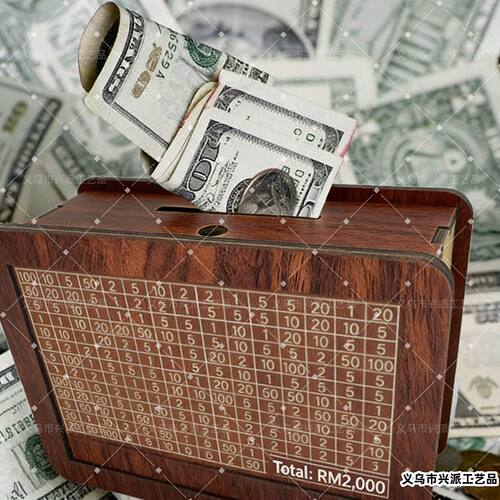 爆款存钱罐可进不可出手工复古怀旧创意金库马币木质礼品T445