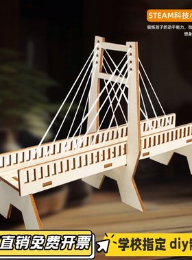 斜拉桥实验套装模型儿童diy手工自制材料包创意科技小制作小KL38