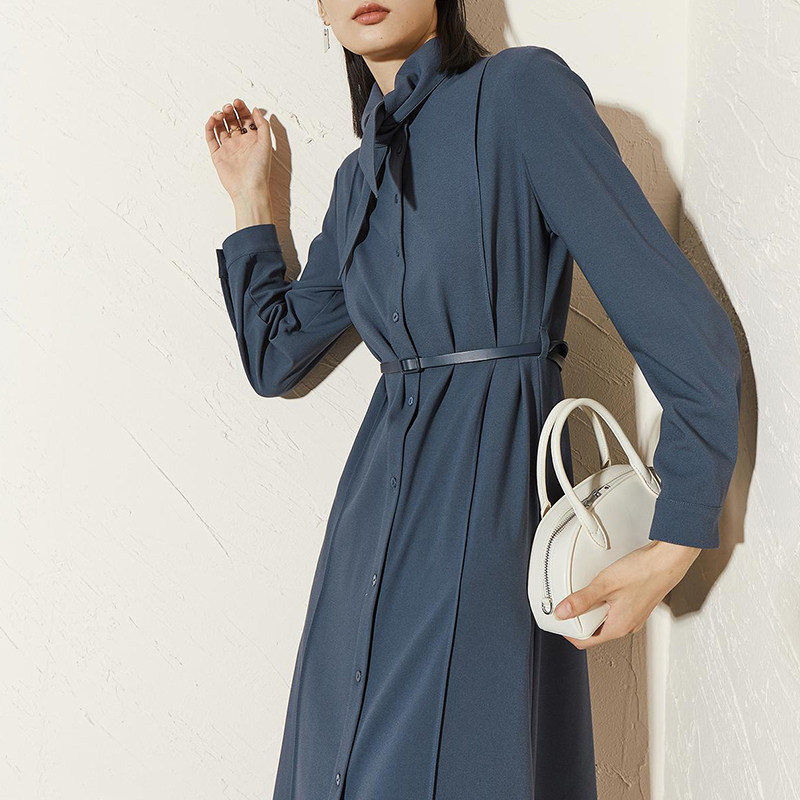 高级感长袖收腰连衣裙2024春夏新款高端大气显瘦港味复古中长款,女装/女士精品,连衣裙,淘宝优惠券,粉丝福利购,淘宝优惠卷