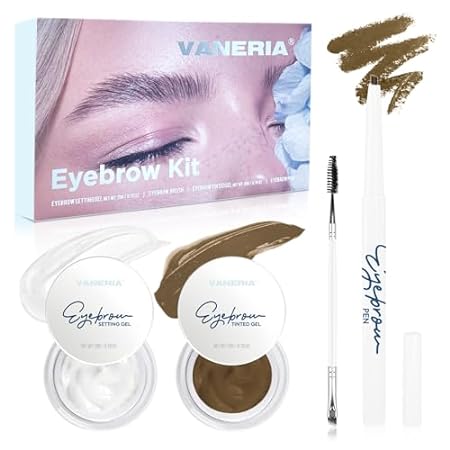 VANERIA Eye Brow Kit 4pcs，Brow Styling Soap，Brow Freeze F