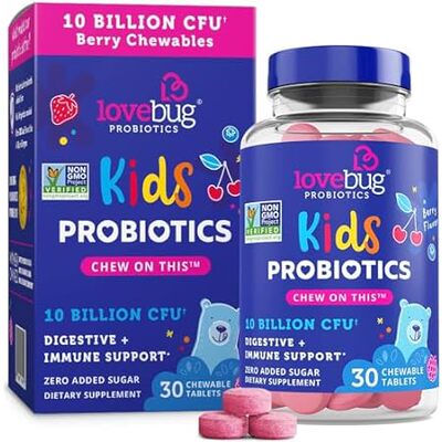 lovebug PROBIOTICS for Kids | Multi-Strain 10 Billion CFU