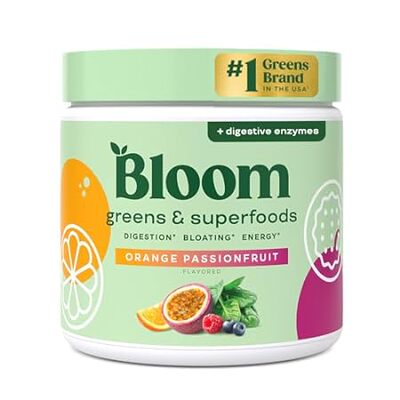 Bloom Nutrition Superfood Greens Powder， Digestive Enzyme