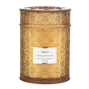 LA Jolie Muse Sandalwood Candles, Wood Wick Candle, Sanda