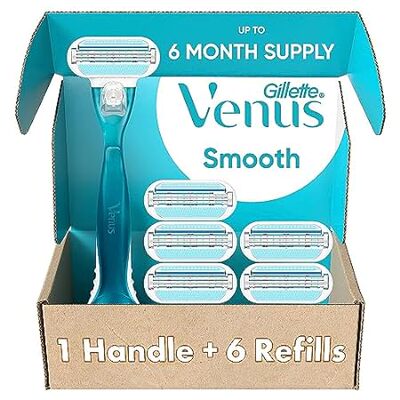 Gillette Venus Smooth Razors for Women， Includes 1 Handle