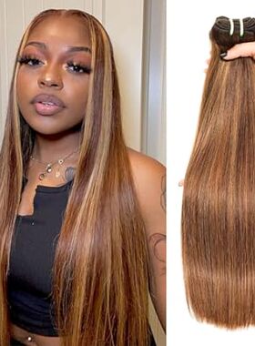12A Double Drawn Hightlight Honey Blonde Straight Bundles