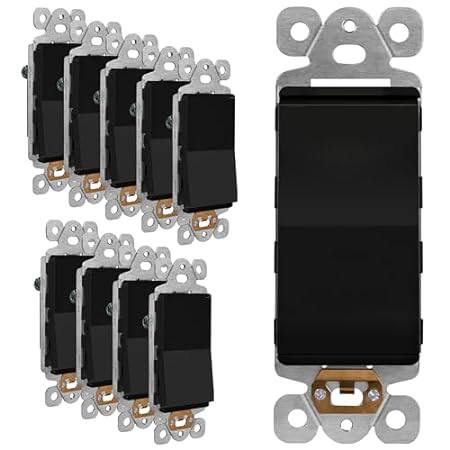 LIDER Black Minimalist Decorator Switch， Frameless Light